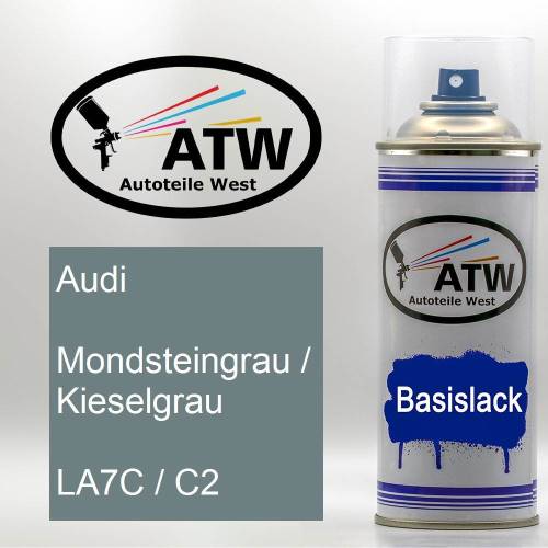 Audi, Mondsteingrau / Kieselgrau, LA7C / C2: 400ml Sprühdose, von ATW Autoteile West.
